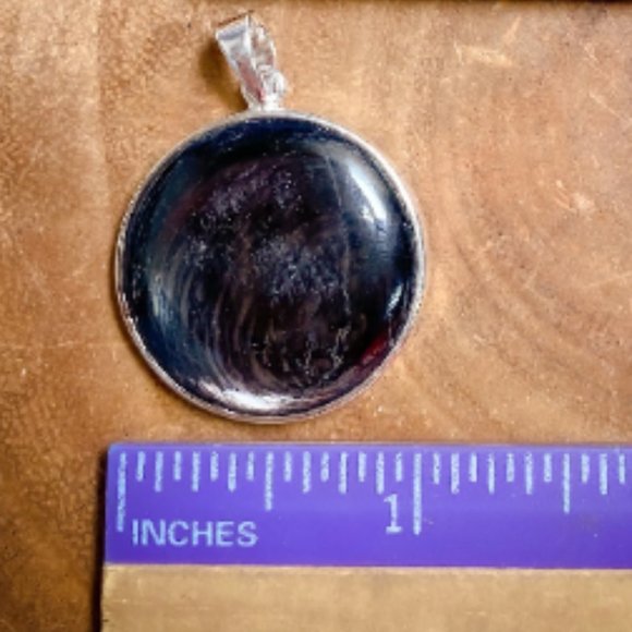 Hypersthene Sterling Silver Black Moon Pendant, Black Moon, Manifestation Stone - Picture 4 of 4